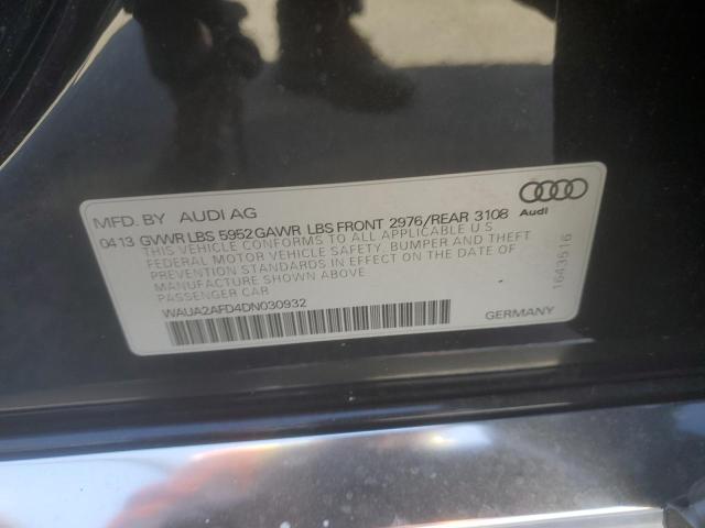 Седаны AUDI A8 2013 Черный