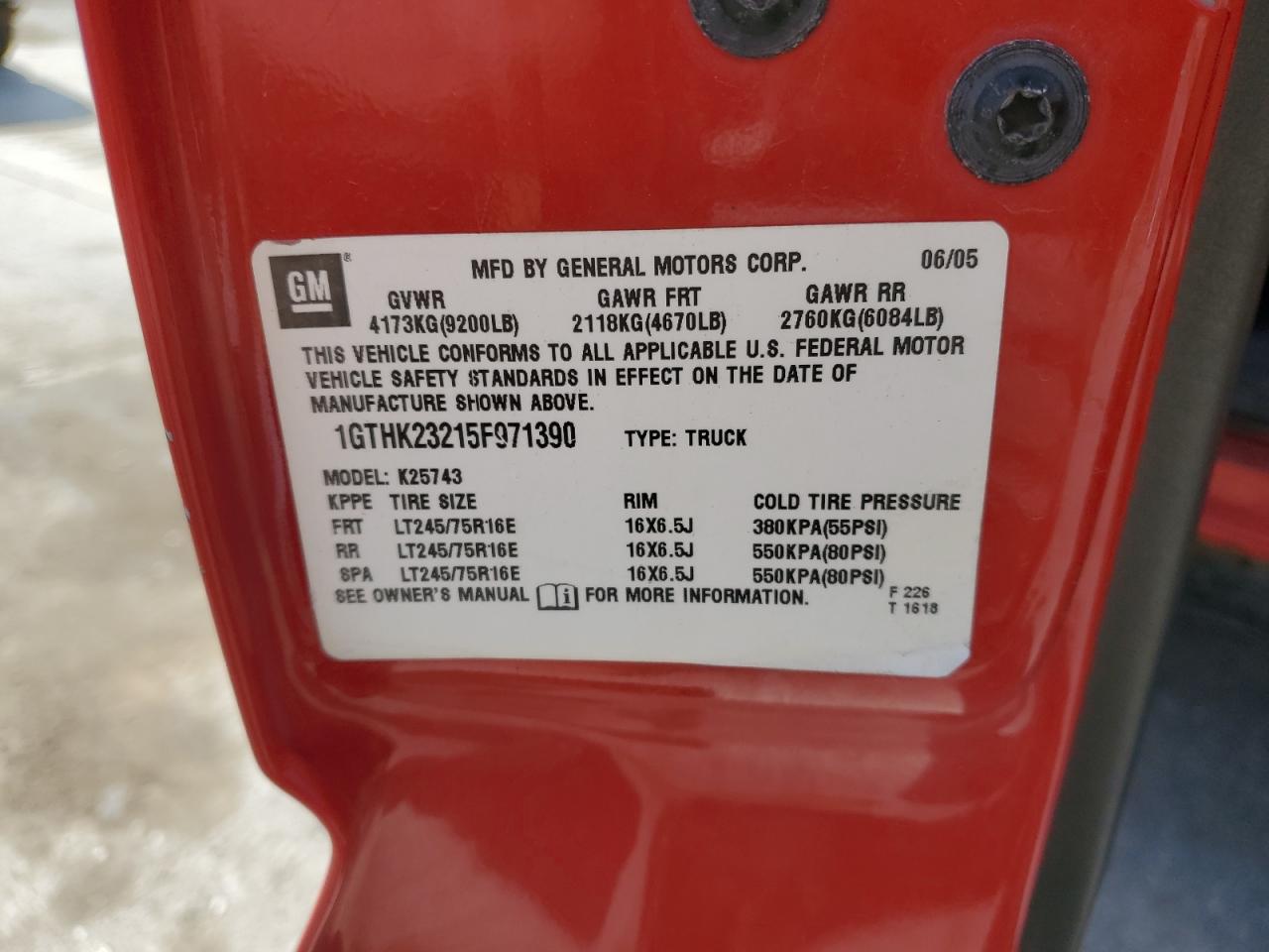 1GTHK23215F971390 2005 GMC Sierra K2500 Heavy Duty