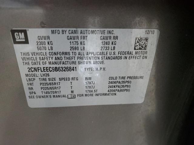 2CNFLEEC9B6326841 2011 Chevrolet Equinox Lt