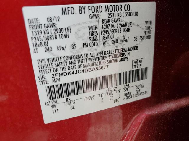 2FMDK4JC4DBA85677 2013 Ford Edge Sel