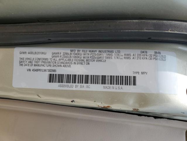 2006 Subaru Legacy Outback 2.5I VIN: 4S4BP61C667302985 Lot: 56588974