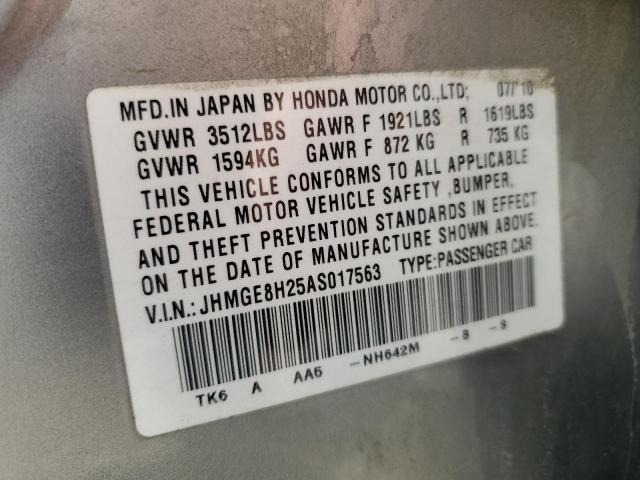 2010 Honda Fit VIN: JHMGE8H25AS017563 Lot: 53924074