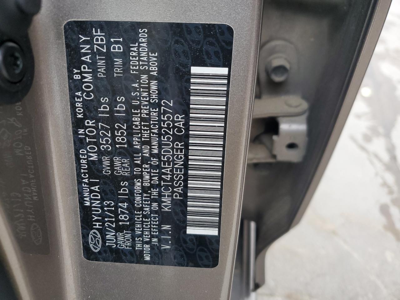 KMHCT4AE5DU525572 2013 Hyundai Accent Gls