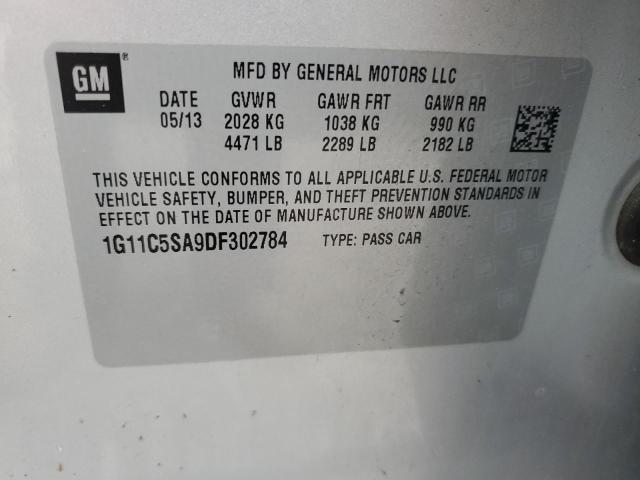 2013 Chevrolet Malibu 1Lt VIN: 1G11C5SA9DF302784 Lot: 55884874