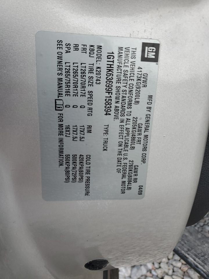 1GTHK63699F158394 2009 GMC Sierra K2500 Slt