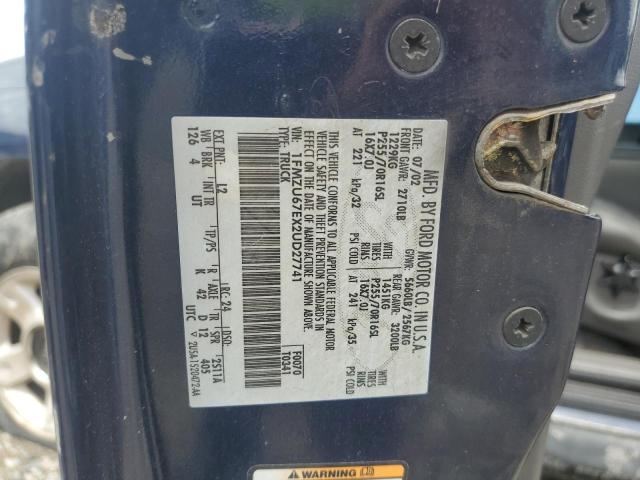 2002 Ford Explorer Sport Trac VIN: 1FMZU67EX2UD27741 Lot: 53761354