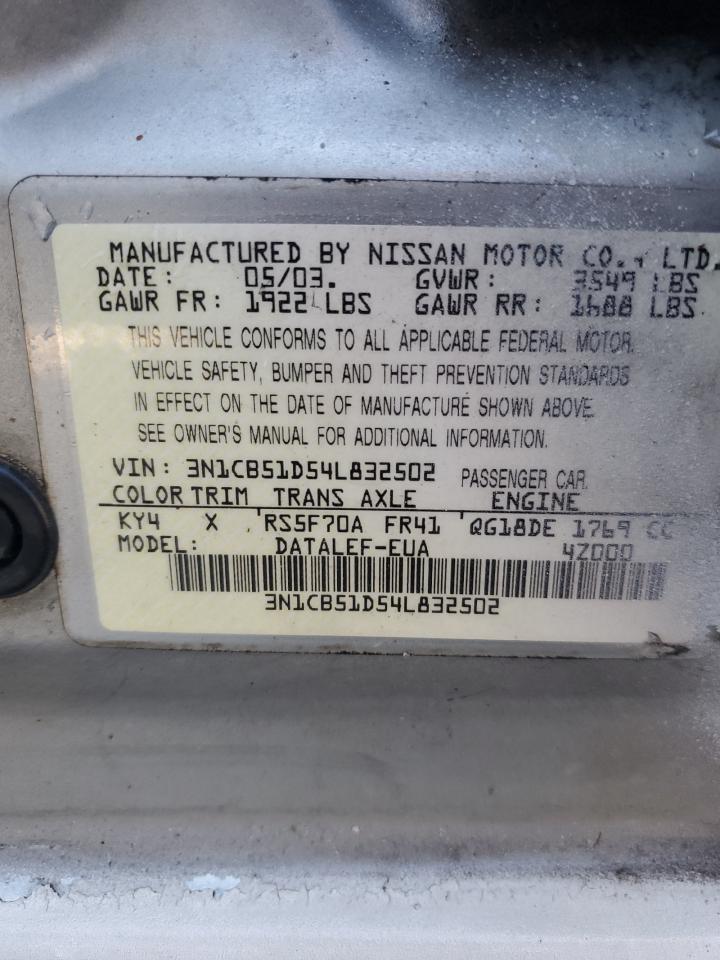 3N1CB51D54L832502 2004 Nissan Sentra 1.8