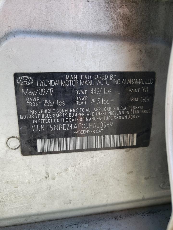 5NPE24AFXJH600569 2018 Hyundai Sonata Se