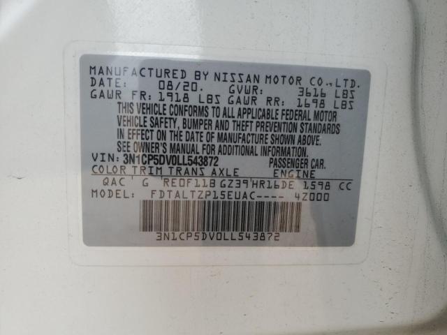 2020 Nissan Kicks Sr VIN: 3N1CP5DV0LL543872 Lot: 53480584