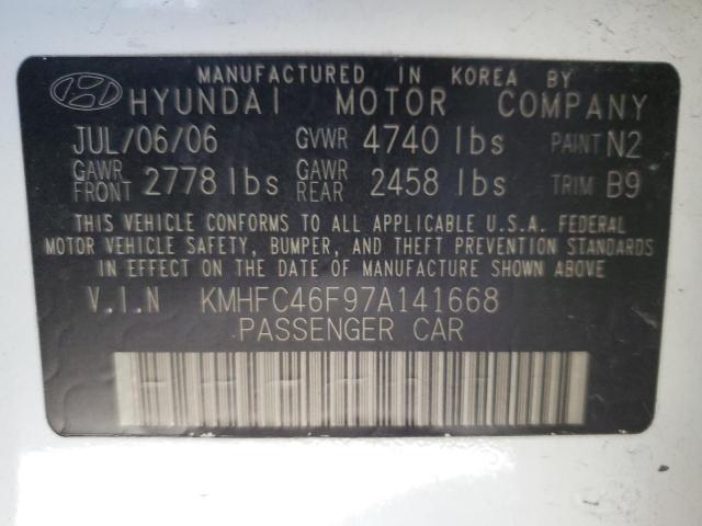 2007 Hyundai Azera Se VIN: KMHFC46F97A141668 Lot: 55702684