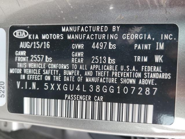 2016 Kia Optima Ex VIN: 5XXGU4L38GG107287 Lot: 53425924