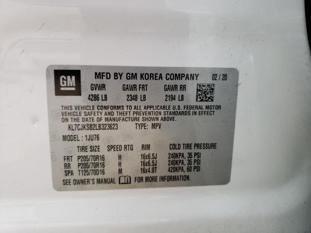 2020 Chevrolet Trax Ls VIN: KL7CJKSB2LB323623 Lot: 55719584