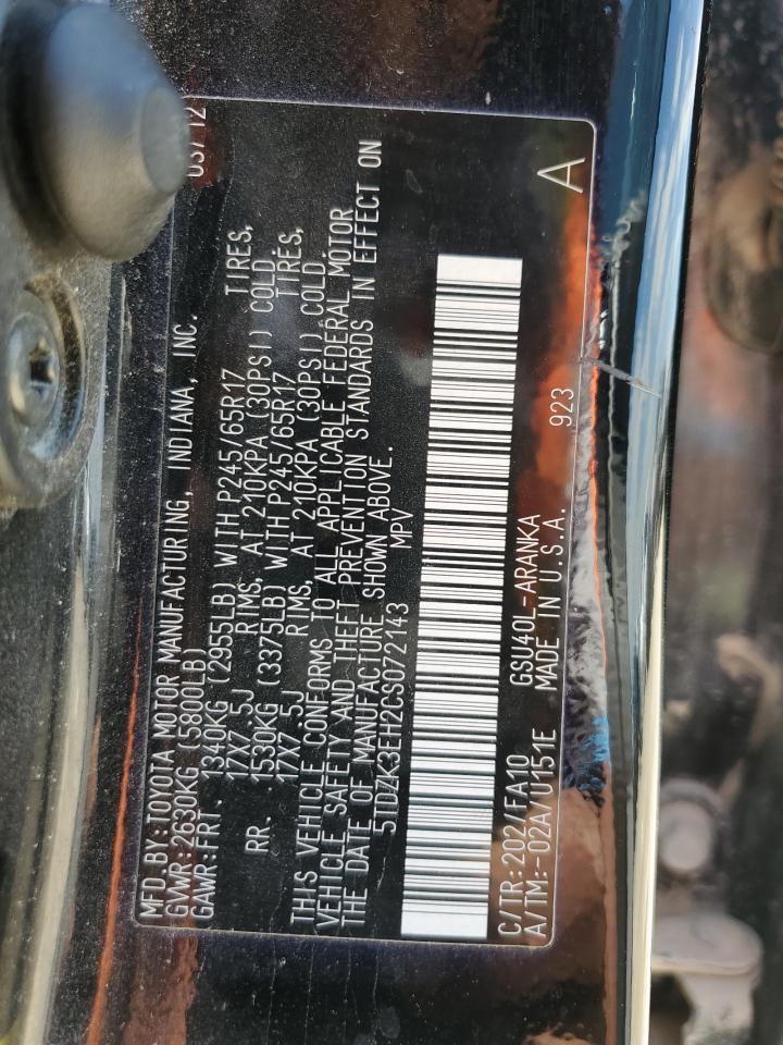 5TDZK3EH2CS072143 2012 Toyota Highlander Base