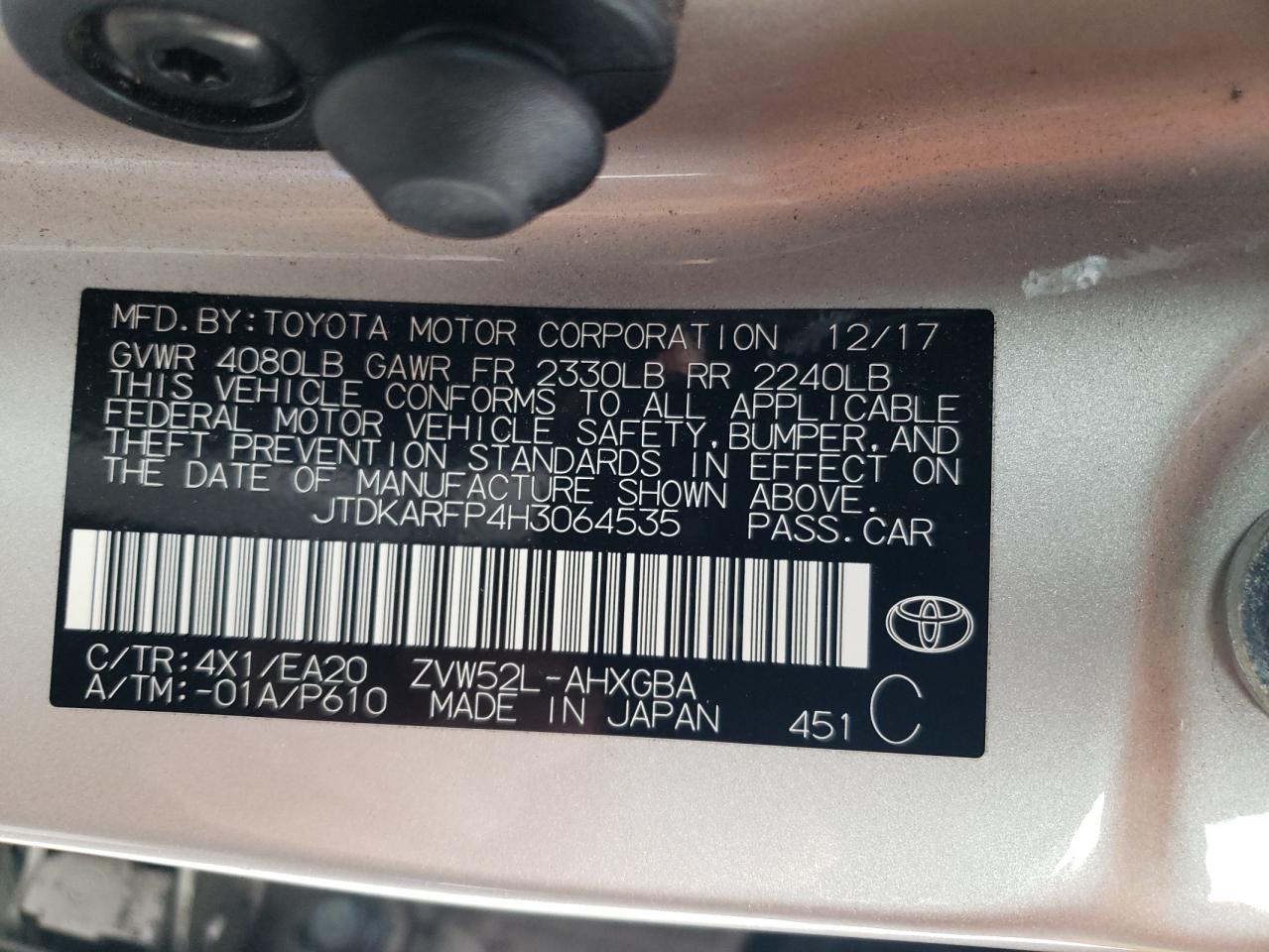 JTDKARFP4H3064535 2017 Toyota Prius Prime