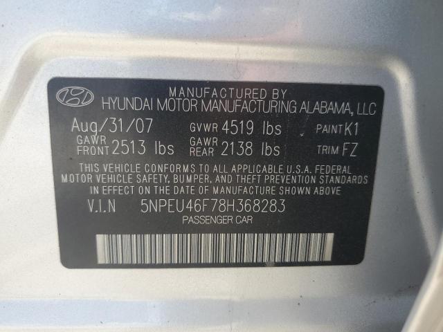 2008 Hyundai Sonata Se VIN: 5NPEU46F78H368283 Lot: 55236724