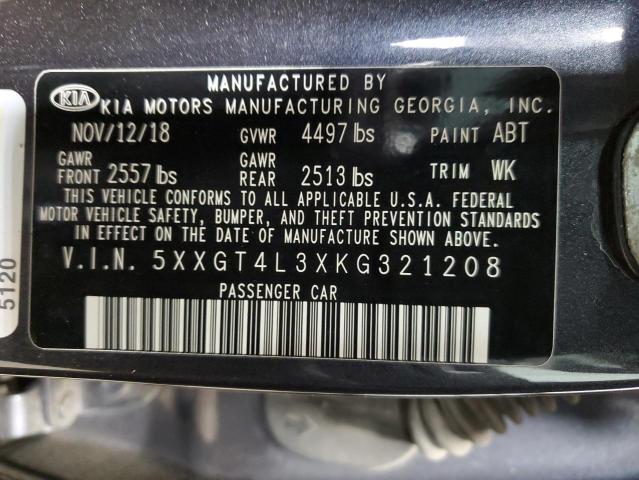 2019 Kia Optima Lx VIN: 5XXGT4L3XKG321208 Lot: 55721474