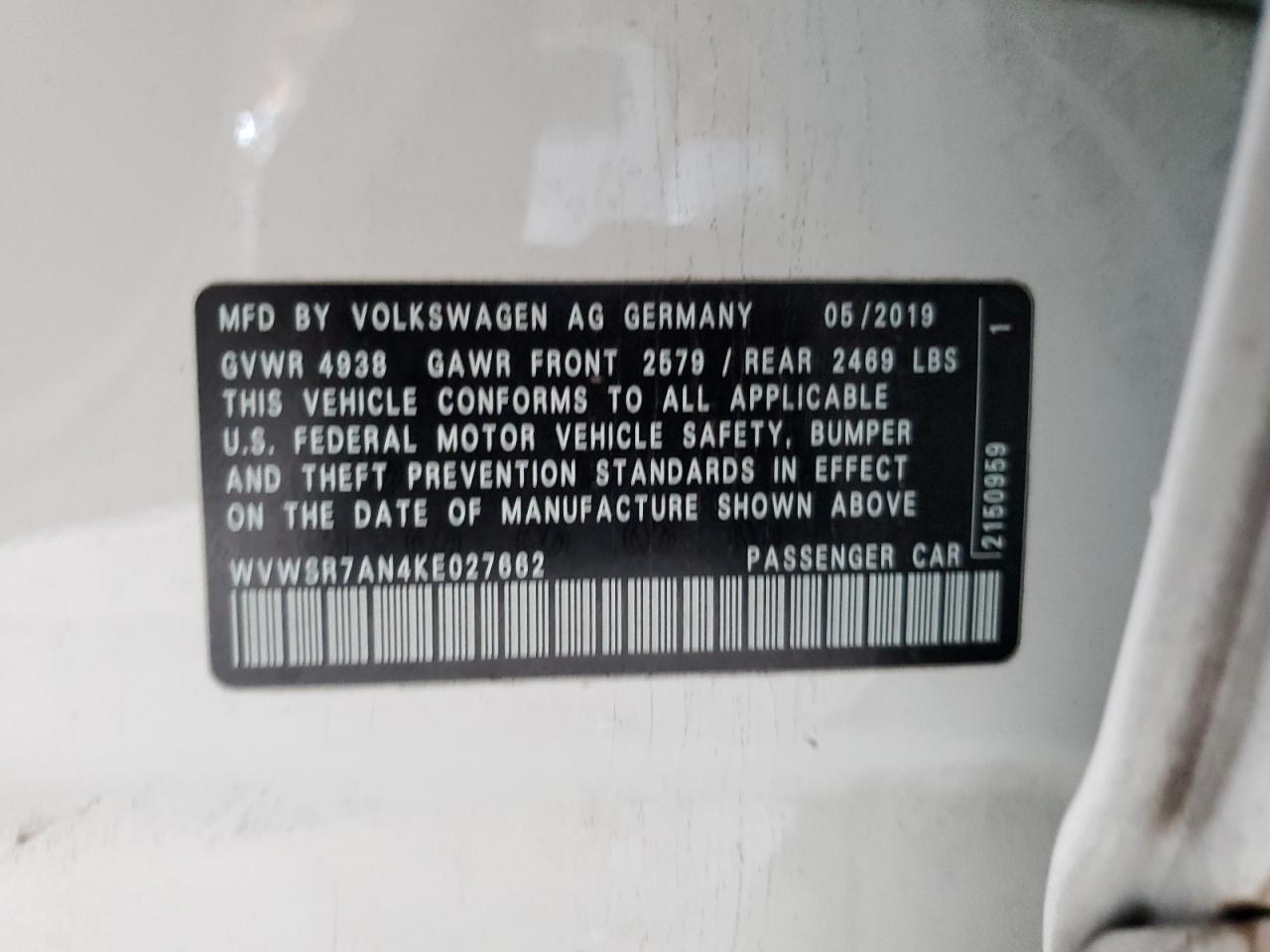 WVWSR7AN4KE027662 2019 Volkswagen Arteon Sel