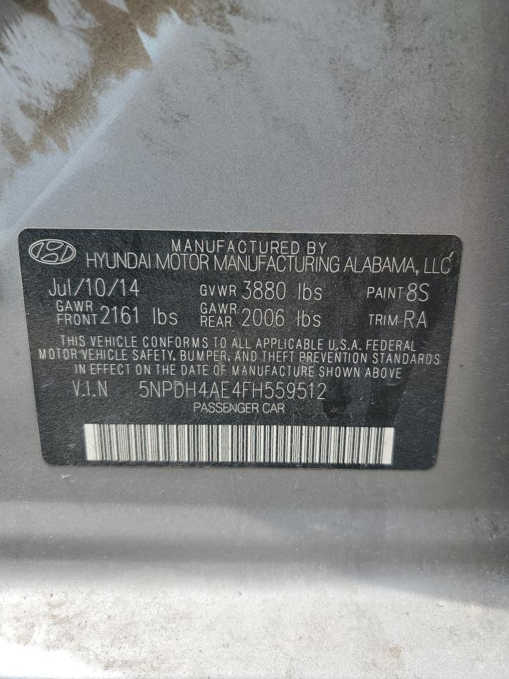 5NPDH4AE4FH559512 2015 Hyundai Elantra Se