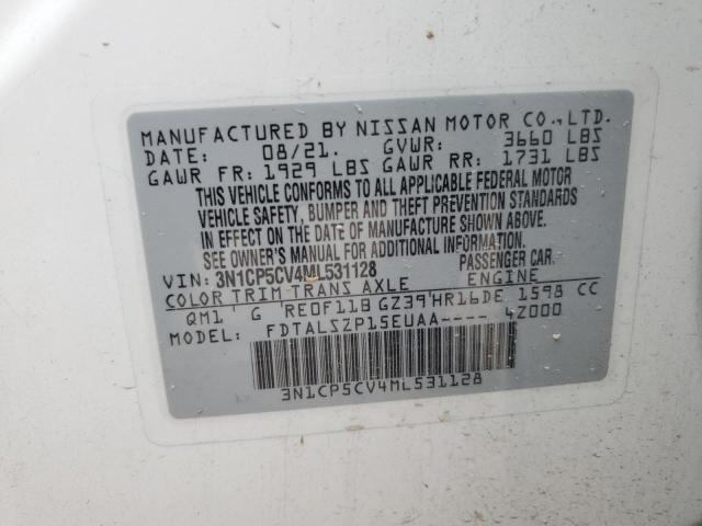 2021 Nissan Kicks Sv VIN: 3N1CP5CV4ML531128 Lot: 56848714