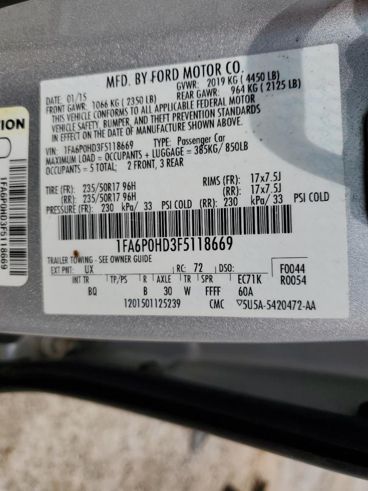 1FA6P0HD3F5118669 2015 Ford Fusion Se