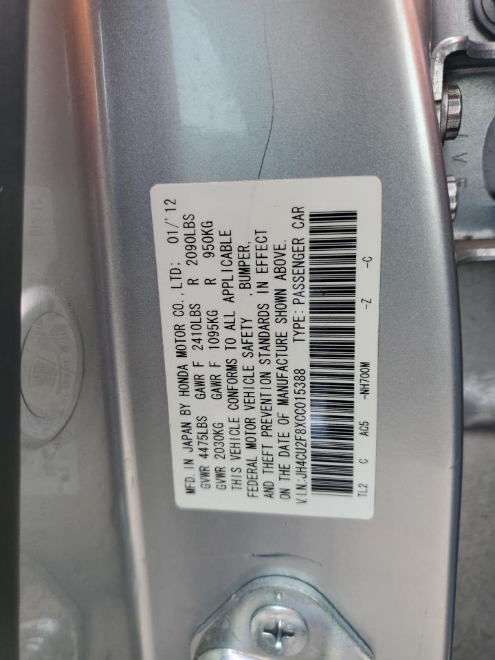 JH4CU2F8XCC015388 2012 Acura Tsx Se