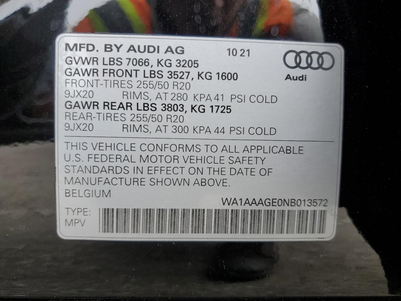 WA1AAAGE0NB013572 2022 Audi E-Tron Premium