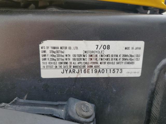 2009 YAMAHA YZFR6 JYARJ16E19A011573