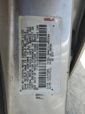 2001 Toyota Prius VIN: JT2BK12U510016858 Lot: 53920144