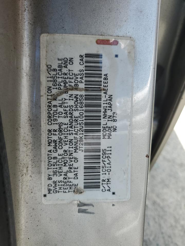 JT2BK12U510016858 2001 Toyota Prius