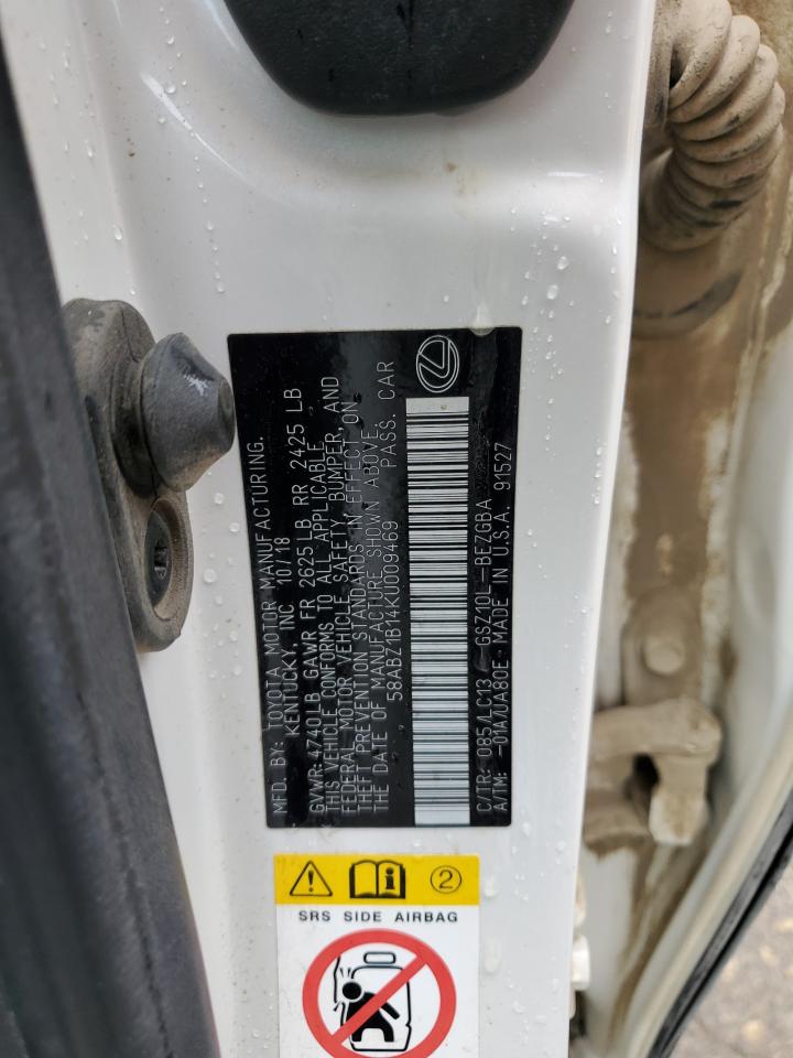 58ABZ1B14KU009469 2019 Lexus Es 350