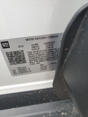 2024 Chevrolet Trax 1Lt VIN: KL77LHE27RC151375 Lot: 56226264