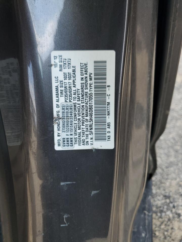 5FNRL5H46DB017055 2013 Honda Odyssey Ex