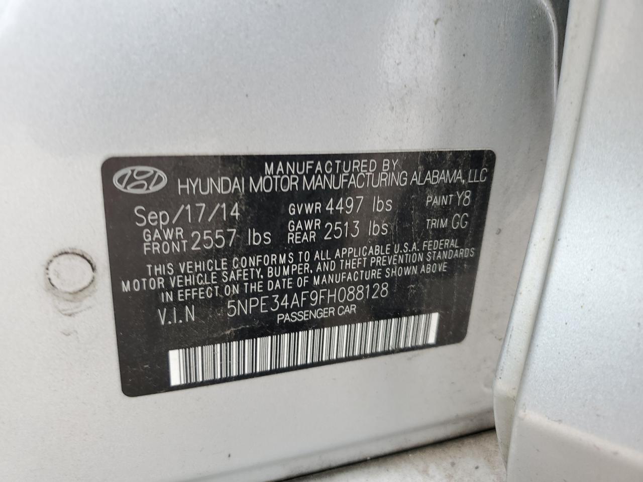 5NPE34AF9FH088128 2015 Hyundai Sonata Sport