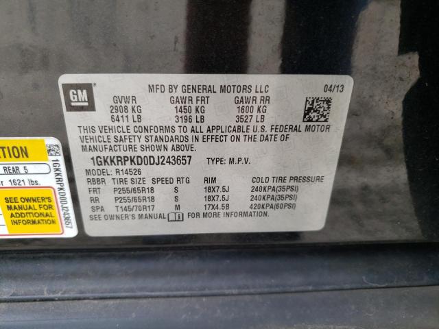 2013 GMC Acadia Sle VIN: 1GKKRPKD0DJ243657 Lot: 55557194