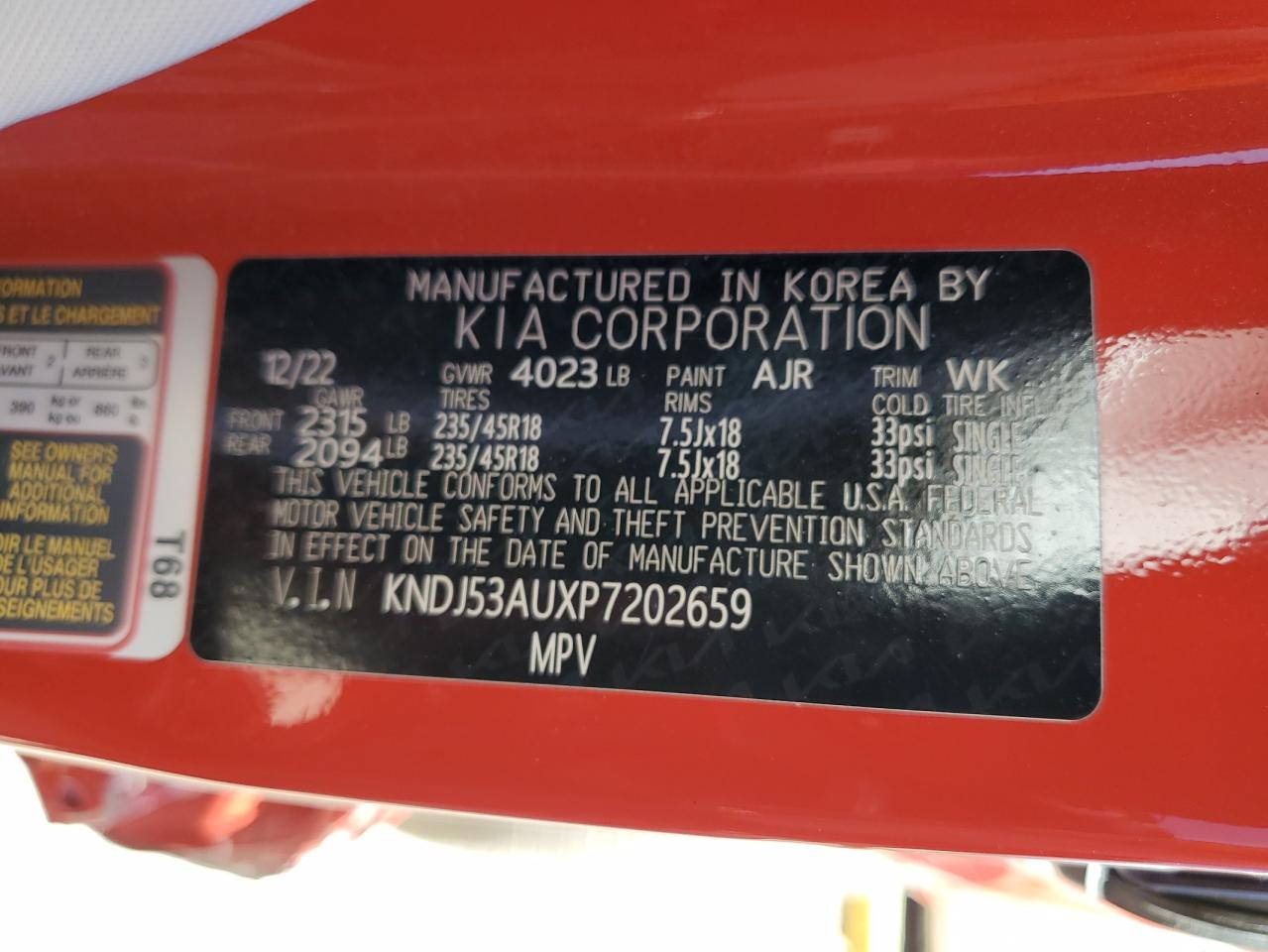 KNDJ53AUXP7202659 2023 Kia Soul Gt Line