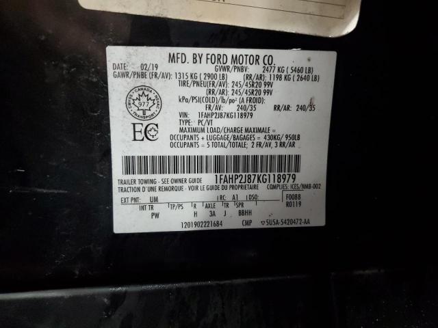 2019 Ford Taurus Limited VIN: 1FAHP2J87KG118979 Lot: 56200244