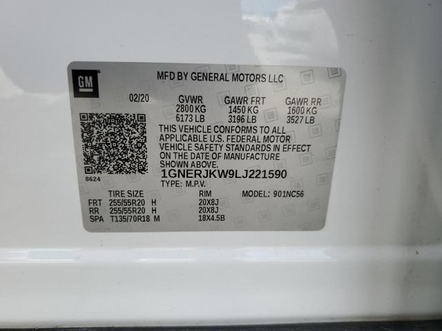 2020 Chevrolet Traverse Rs VIN: 1GNERJKW9LJ221590 Lot: 55303114