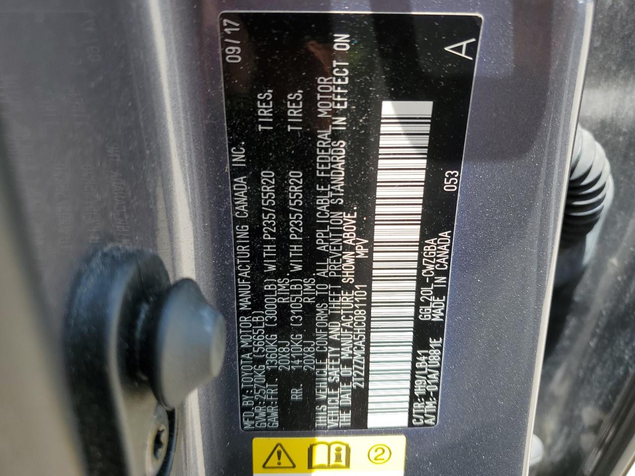 2T2ZZMCA5HC081101 2017 Lexus Rx 350 Base