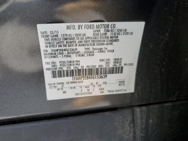 2015 Ford Taurus Sel VIN: 1FAHP2E84FG153639 Lot: 57055554