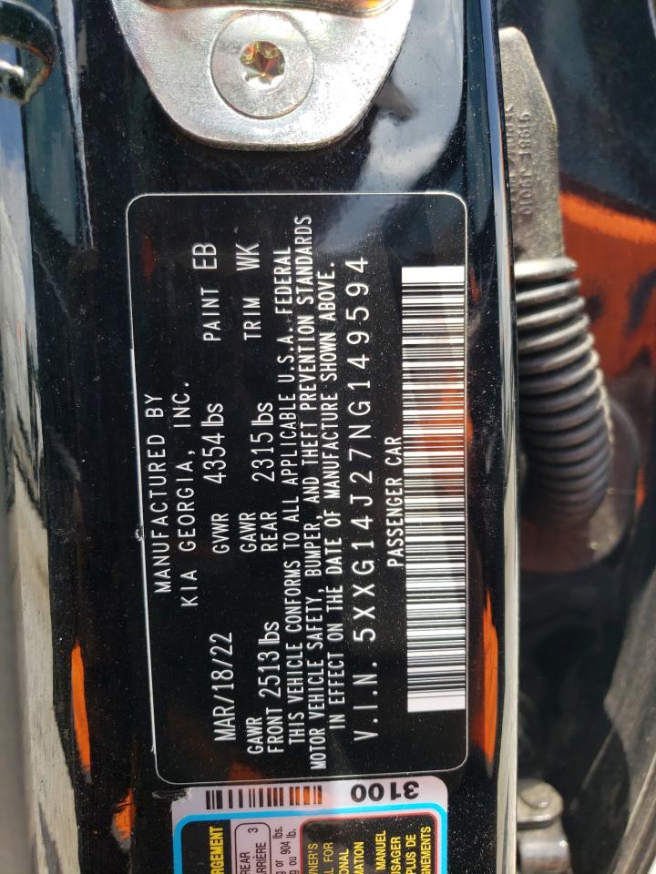 5XXG14J27NG149594 2022 Kia K5 Lxs