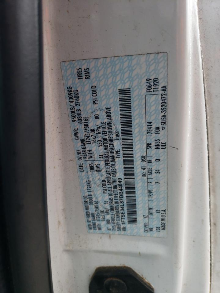 1FTSE34L87DB44849 2007 Ford Econoline E350 Super Duty Van