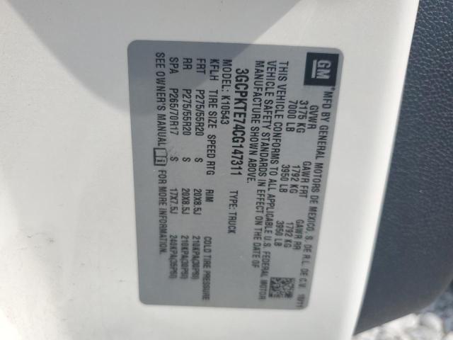 2012 Chevrolet Silverado K1500 Ltz VIN: 3GCPKTE74CG147311 Lot: 53027684