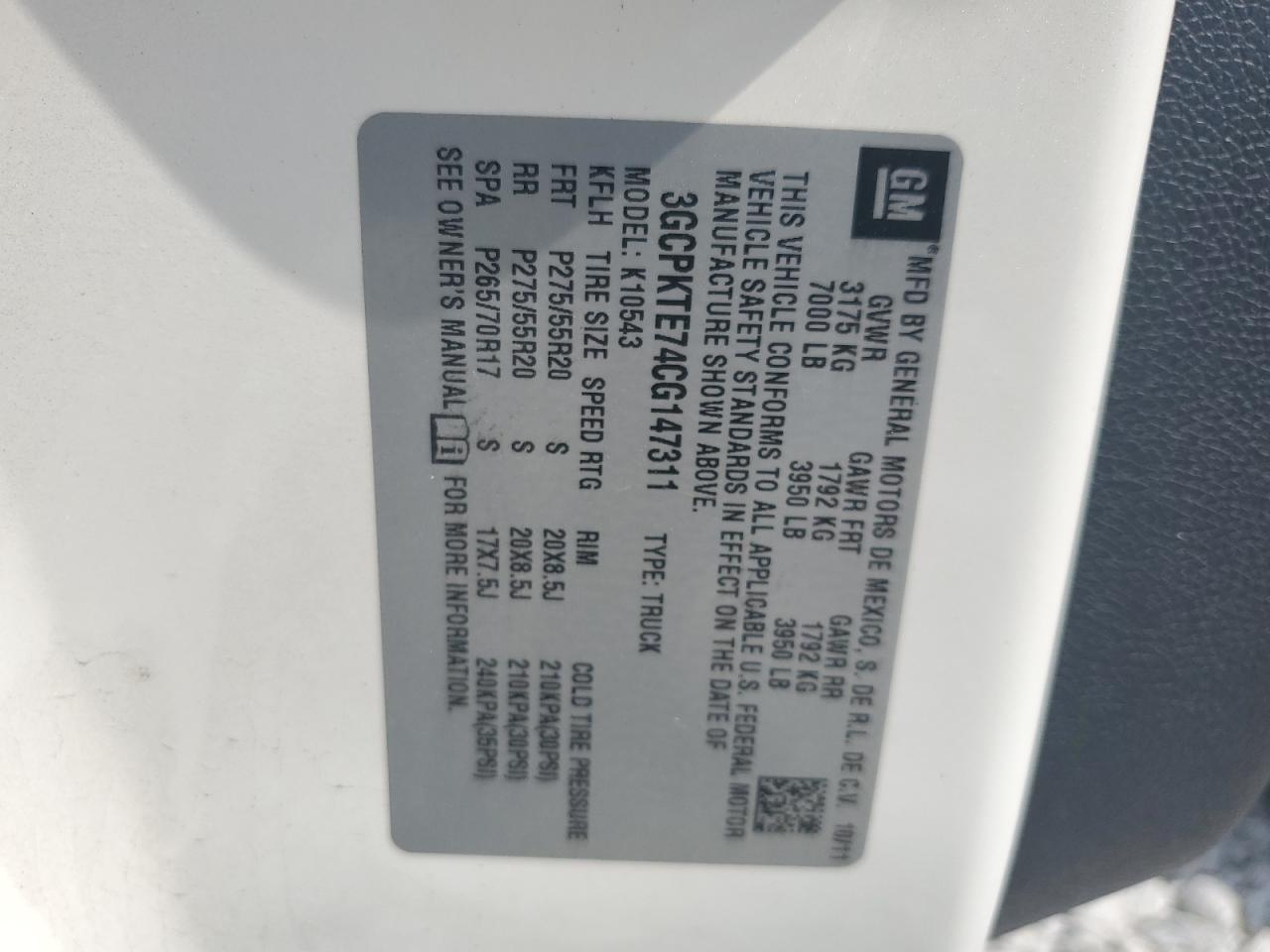 3GCPKTE74CG147311 2012 Chevrolet Silverado K1500 Ltz