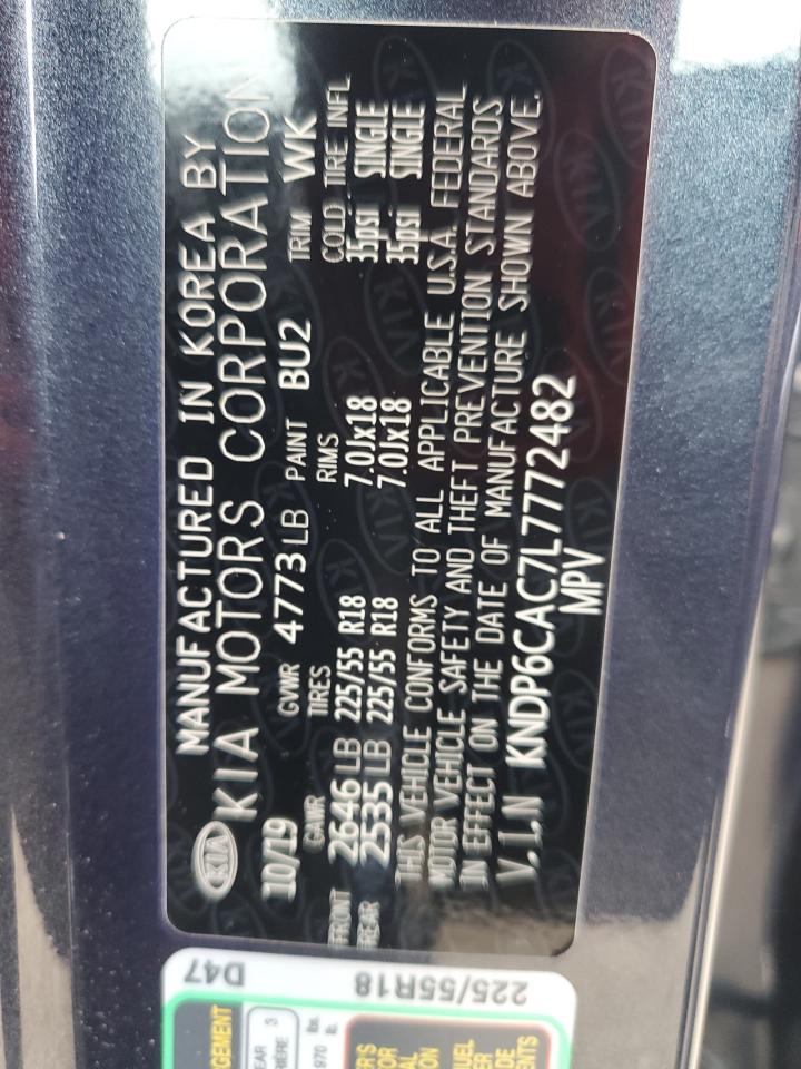 KNDP6CAC7L7772482 2020 Kia Sportage S