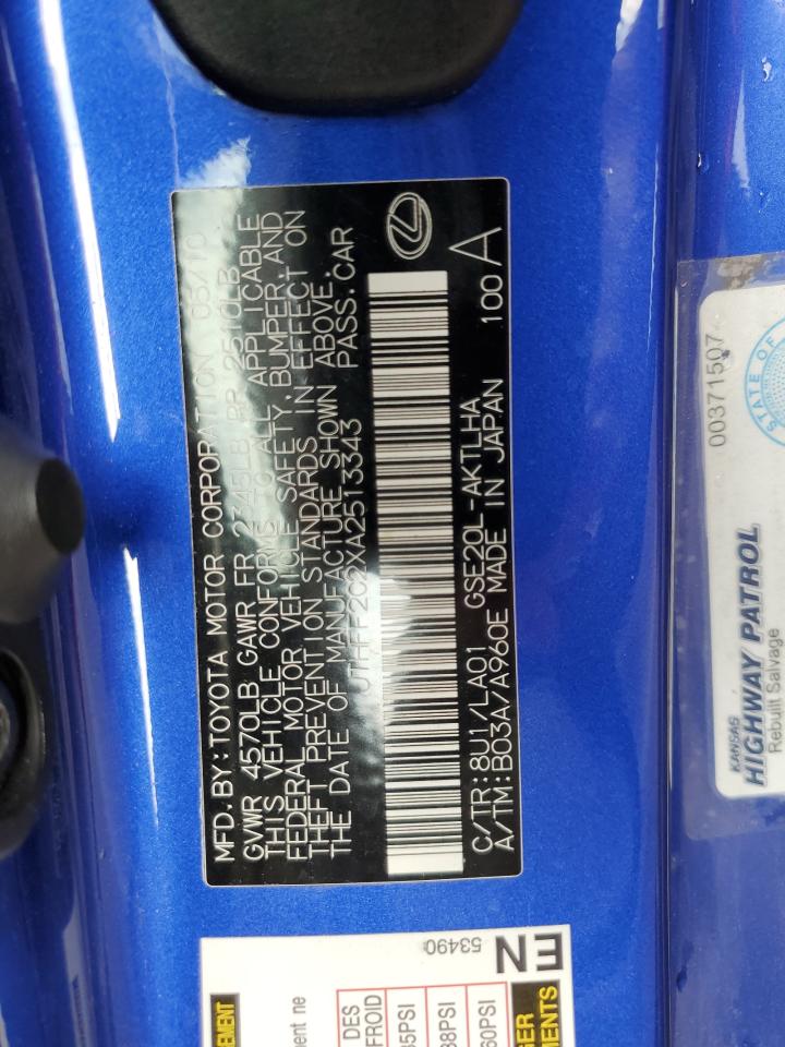 JTHFF2C2XA2513343 2010 Lexus Is 250