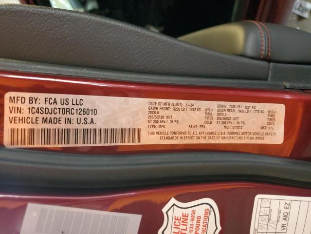 2024 DODGE DURANGO R/ - 1C4SDJCT0RC126010