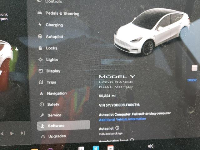 2020 Tesla Model Y VIN: 5YJYGDEE6LF059716 Lot: 55267164