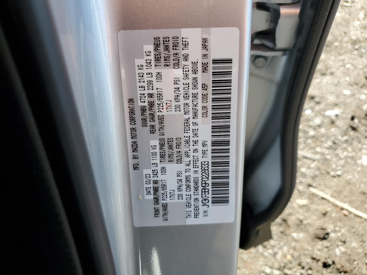 JM3KFBBM9P0228633 2023 Mazda Cx-5 Select