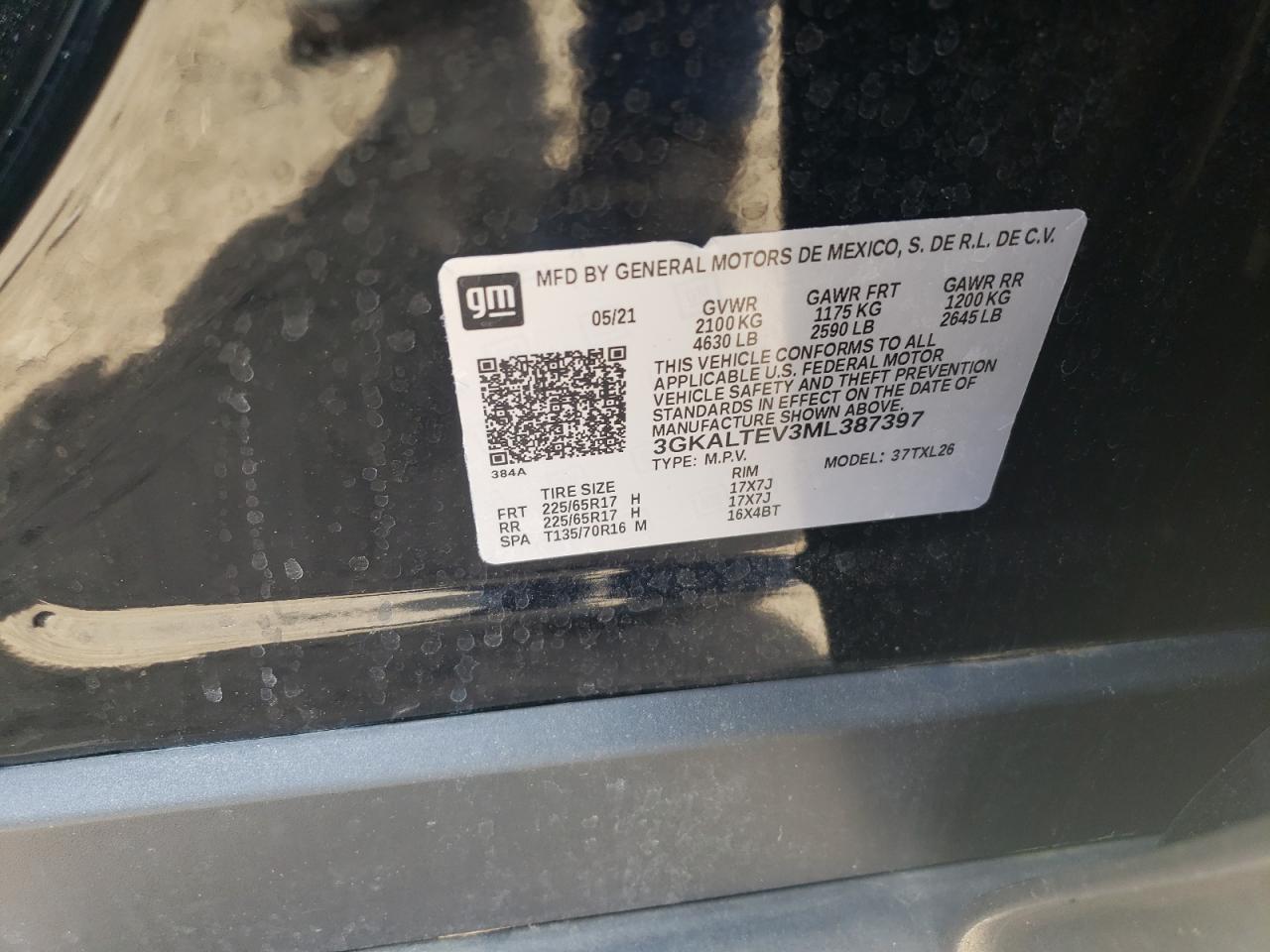 3GKALTEV3ML387397 2021 GMC Terrain Sle