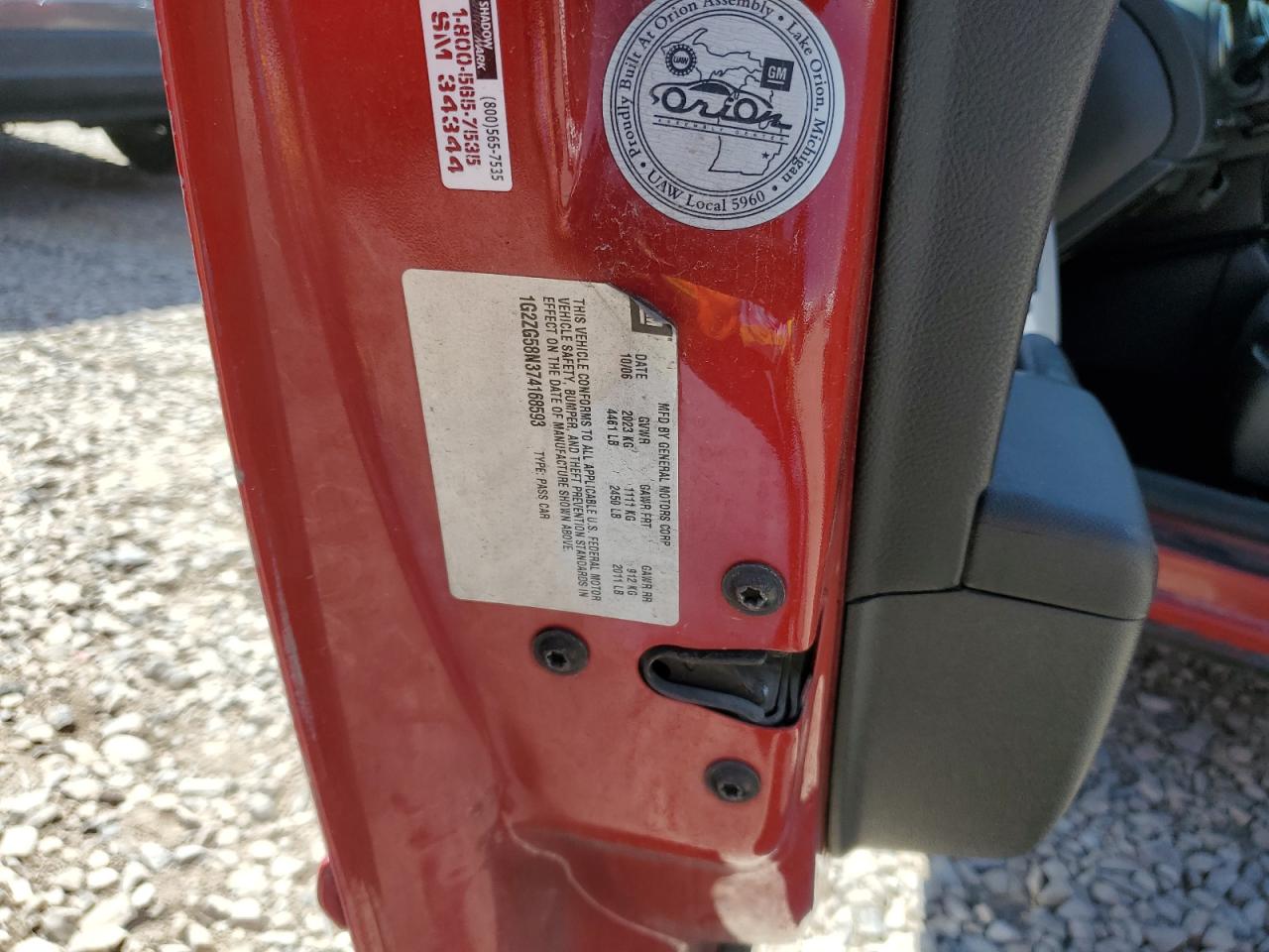 1G2ZG58N374168593 2007 Pontiac G6 Base